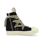 Rick Owens Megalace Sneaks Black / Milk / Milk sneaker DS02F6809 DOW1 911 Detail View 2 | GATE
