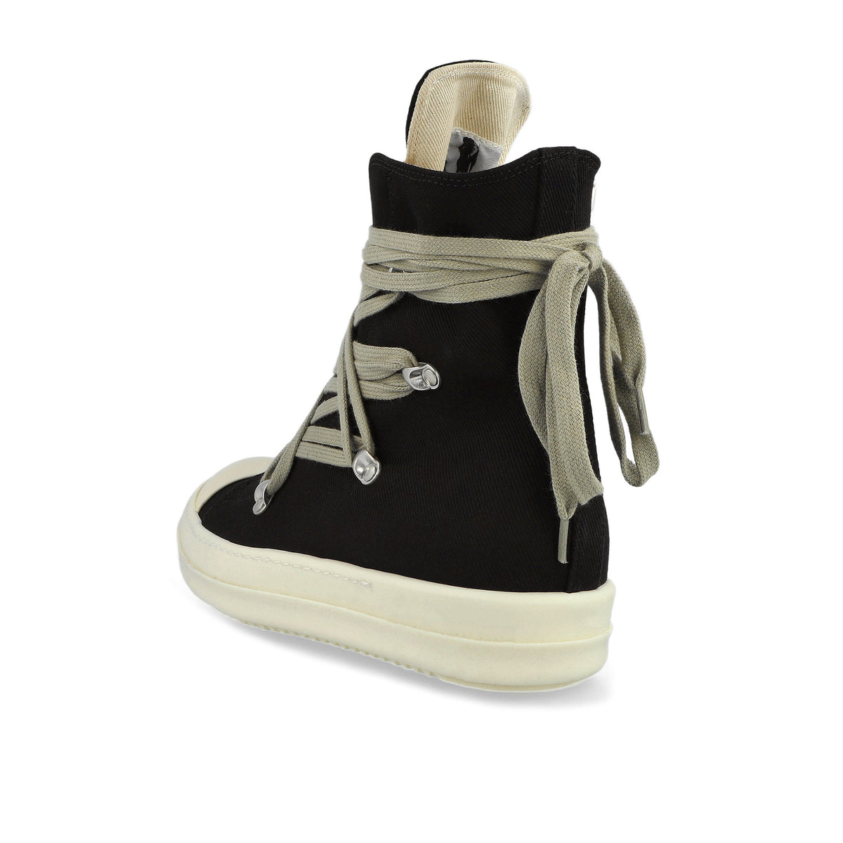 Rick Owens Megalace Sneaks Black / Milk / Milk sneaker DS02F6809 DOW1 911 Detail View 3 | GATE
