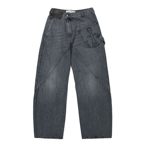 JW Anderson Twisted Workwear Jeans Grey Detail view 1 | Gate