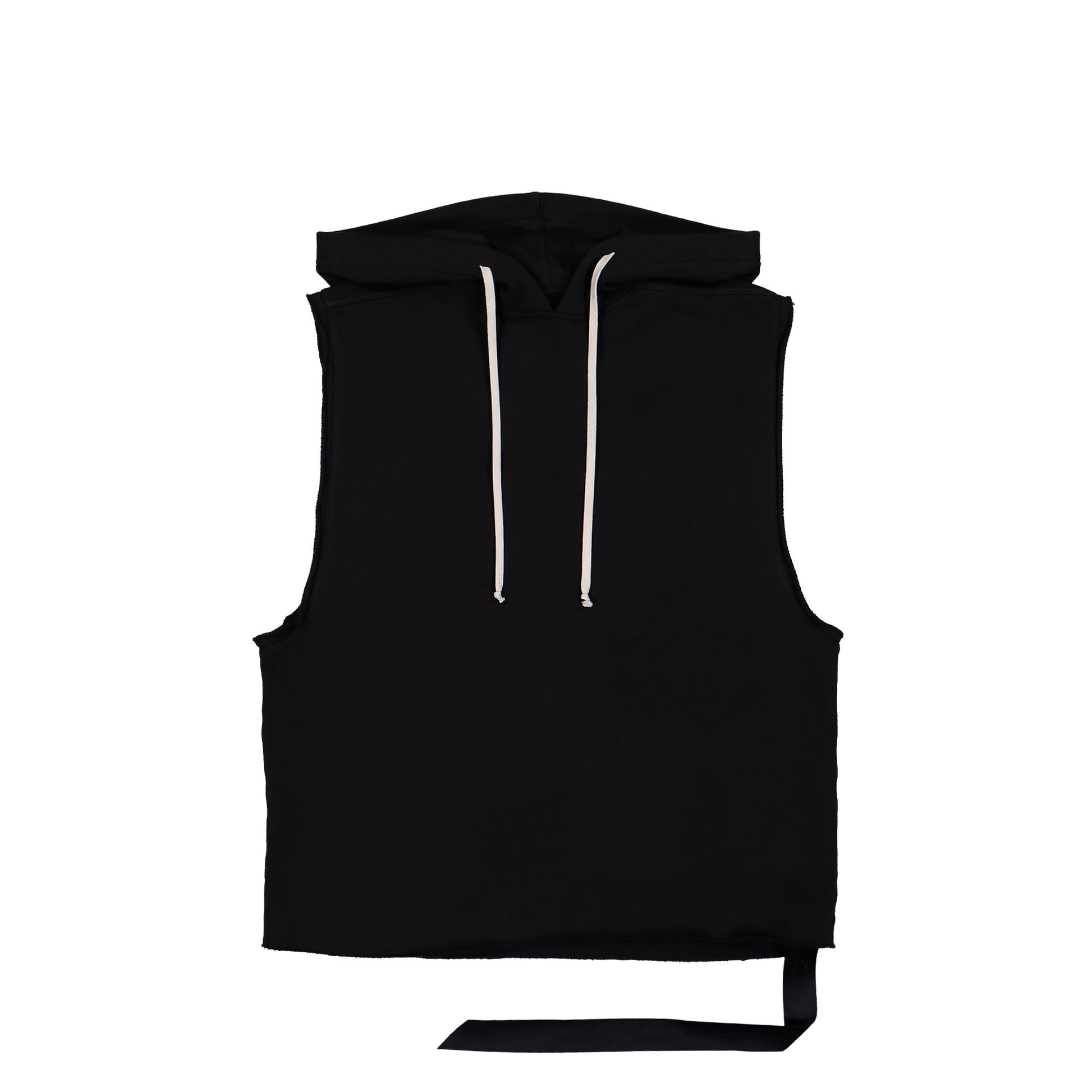 Rick Owens DRKSHDW Hooded Tunic Black Tank Top DU01F4165 FP 09 Detail View 1 | GATE
