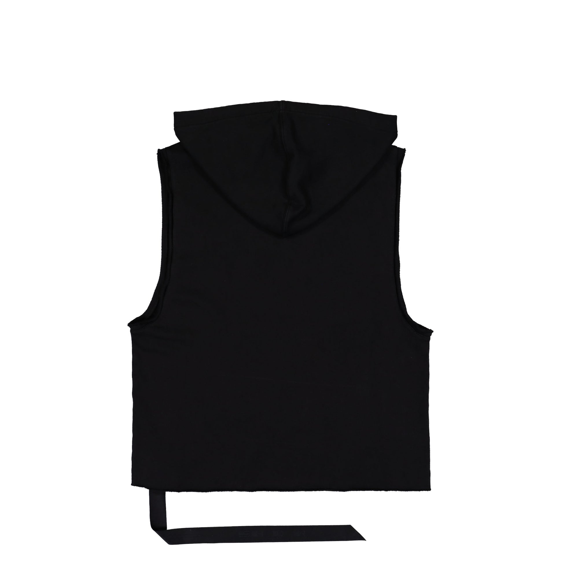 Rick Owens DRKSHDW Hooded Tunic Black Tank Top DU01F4165 FP 09 Detail View 2 | GATE
