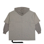 Rick Owens DRKSHDW Tommy Hustler Hoodie Grey Melange Hoodies DU01F4271 FGMJGM 178 Detail View 2 | GATE