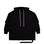Rick Owens DRKSHDW Tommy Hustler Hoodie Black Hoodies DU01F4271 RN 09 Detail View 1 | GATE