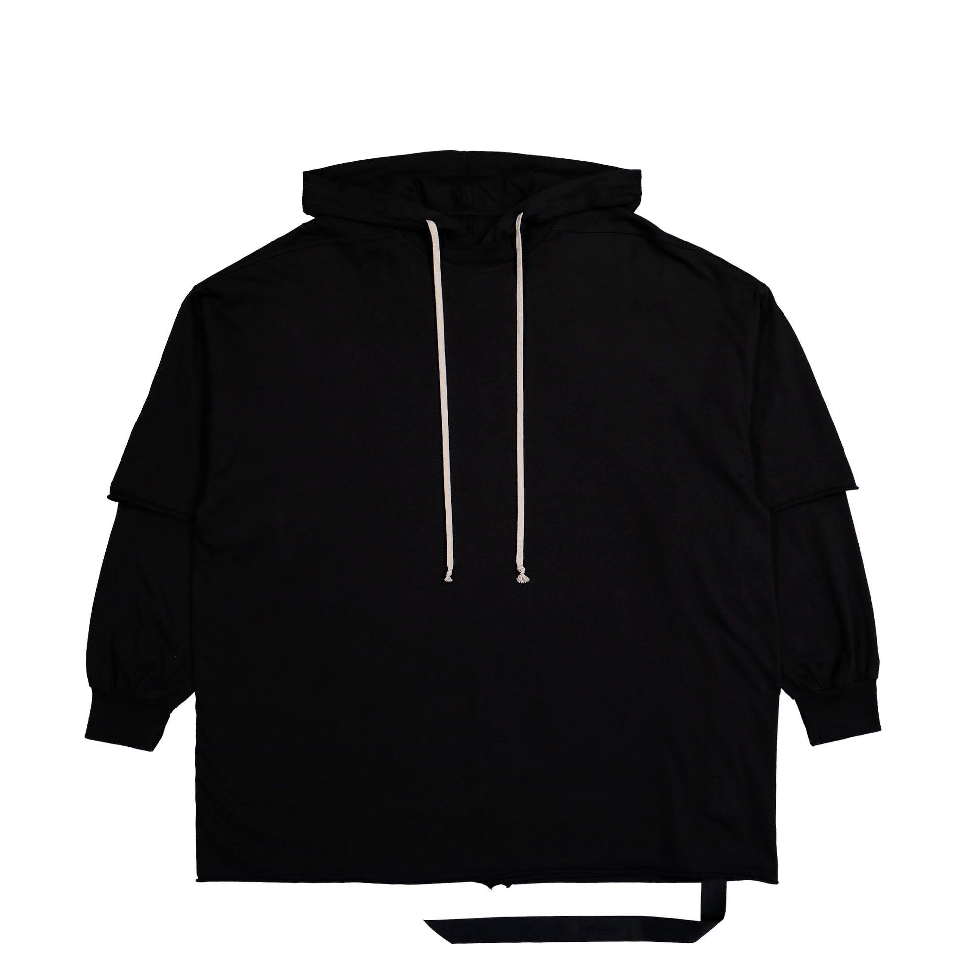 Rick Owens DRKSHDW Tommy Hustler Hoodie Black Hoodies DU01F4271 RN 09 Detail View 1 | GATE