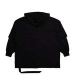 Rick Owens DRKSHDW Tommy Hustler Hoodie Black Hoodies DU01F4271 RN 09 Detail View 2 | GATE