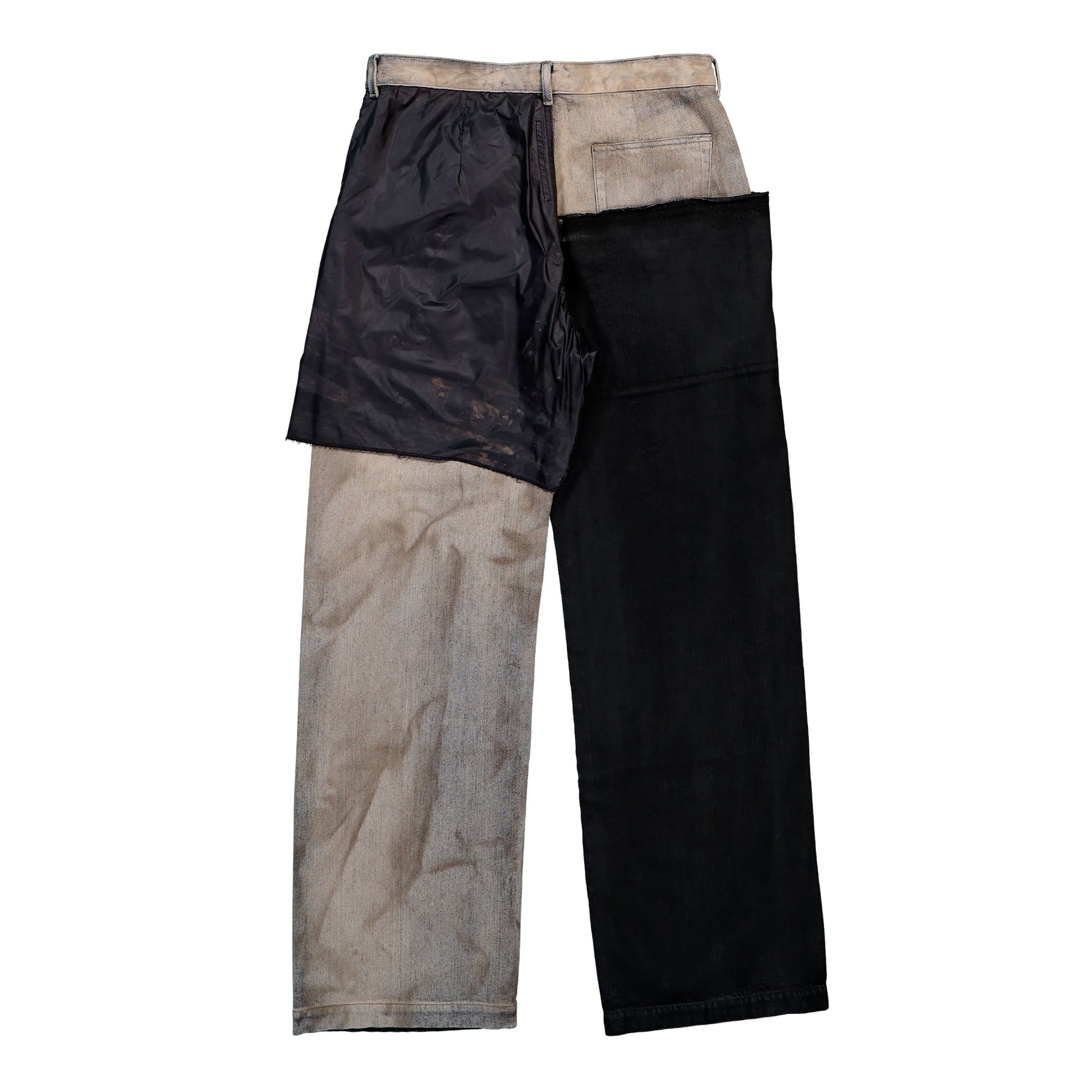 Rick Owens DRKSHDW Geth Jeans Dust / Black / Black Denim Pant DU01F4351 COMW1A 340909 Detail View 2 | GATE
