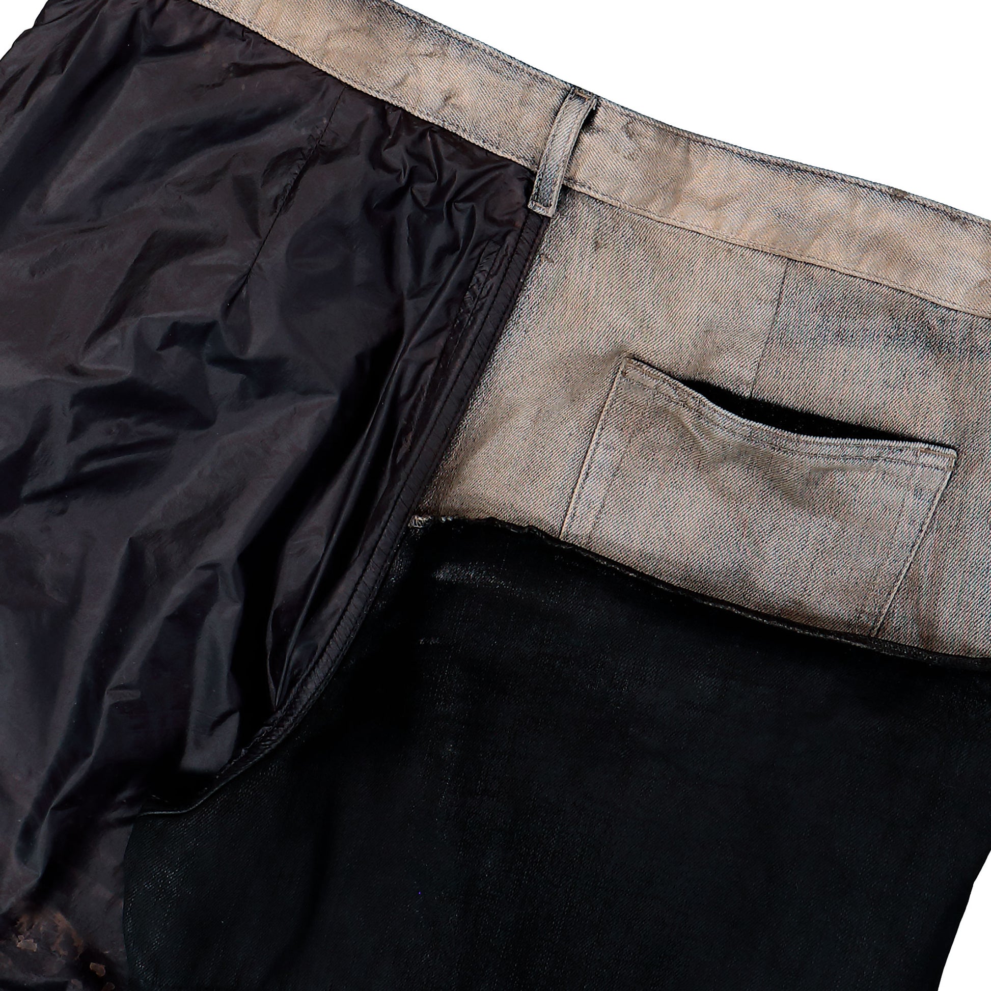 Rick Owens DRKSHDW Geth Jeans Dust / Black / Black Denim Pant DU01F4351 COMW1A 340909 Detail View 5 | GATE
