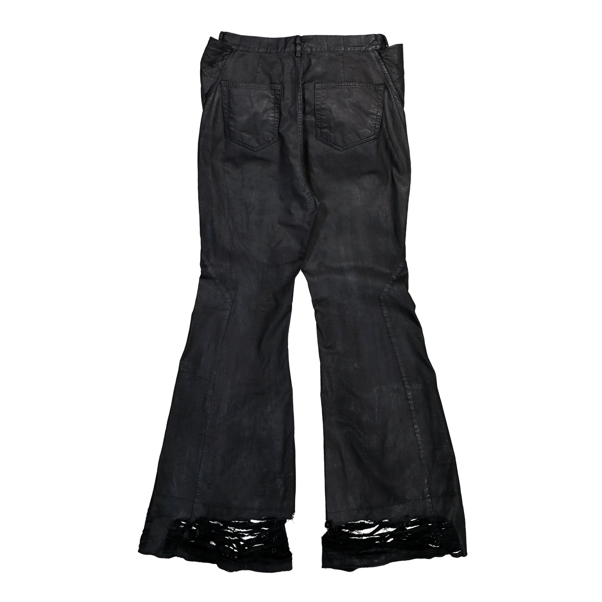 Rick Owens DRKSHDW Slivered Bootcut Denim Pants Black Pants DU01F4359 DBKSH 09 Detail View 2 | GATE