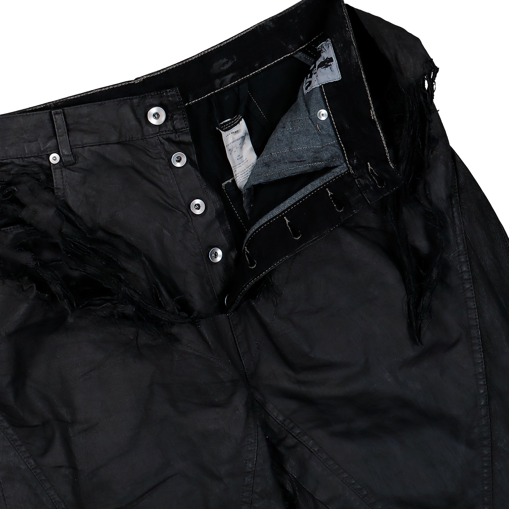 Rick Owens DRKSHDW Slivered Bootcut Denim Pants Black Pants DU01F4359 DBKSH 09 Detail View 4 | GATE