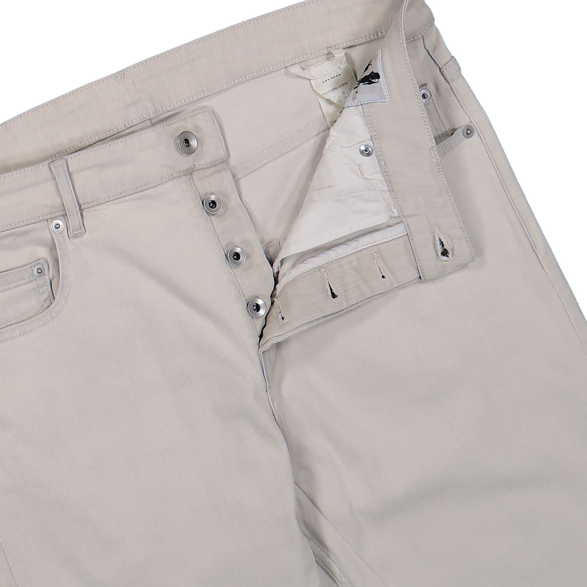 Rick Owens DRKSHDW Detroit Cut Denim Pants Milk Wash Pants DU01F4366 SDMW 51 Detail View 4 | GATE