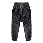 Rick Owens DRKSHDW Prisoner Drawstring Black Track Pants DU01F4395 NPS 09 Detail View 1 | GATE
