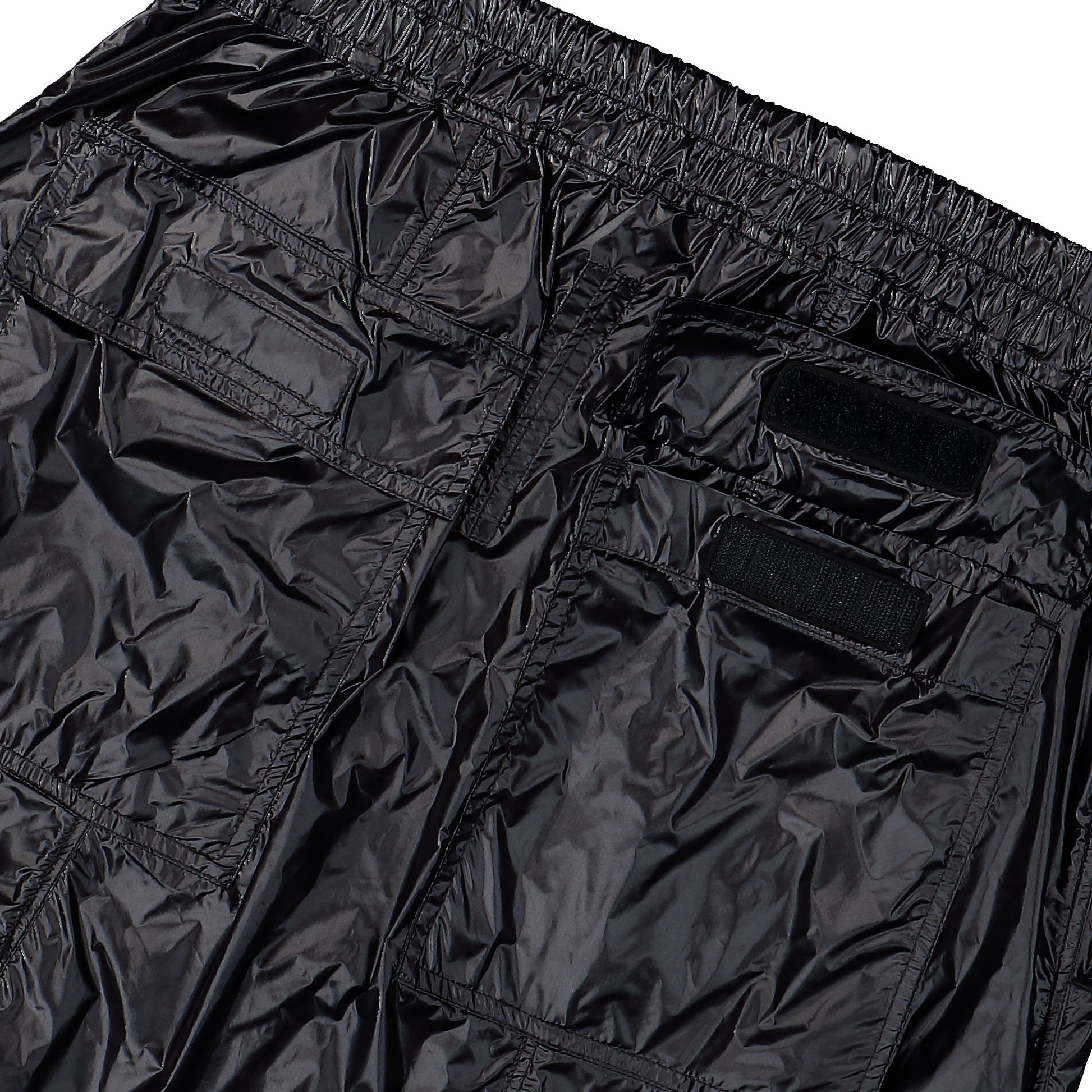Rick Owens DRKSHDW Prisoner Drawstring Black Track Pants DU01F4395 NPS 09 Detail View 5 | GATE
