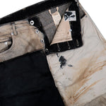 Rick Owens DRKSHDW Fog Cut Dust / Black / Cream Denim Pant DU01F4397 COMW1A 340941 Detail View 4 | GATE
