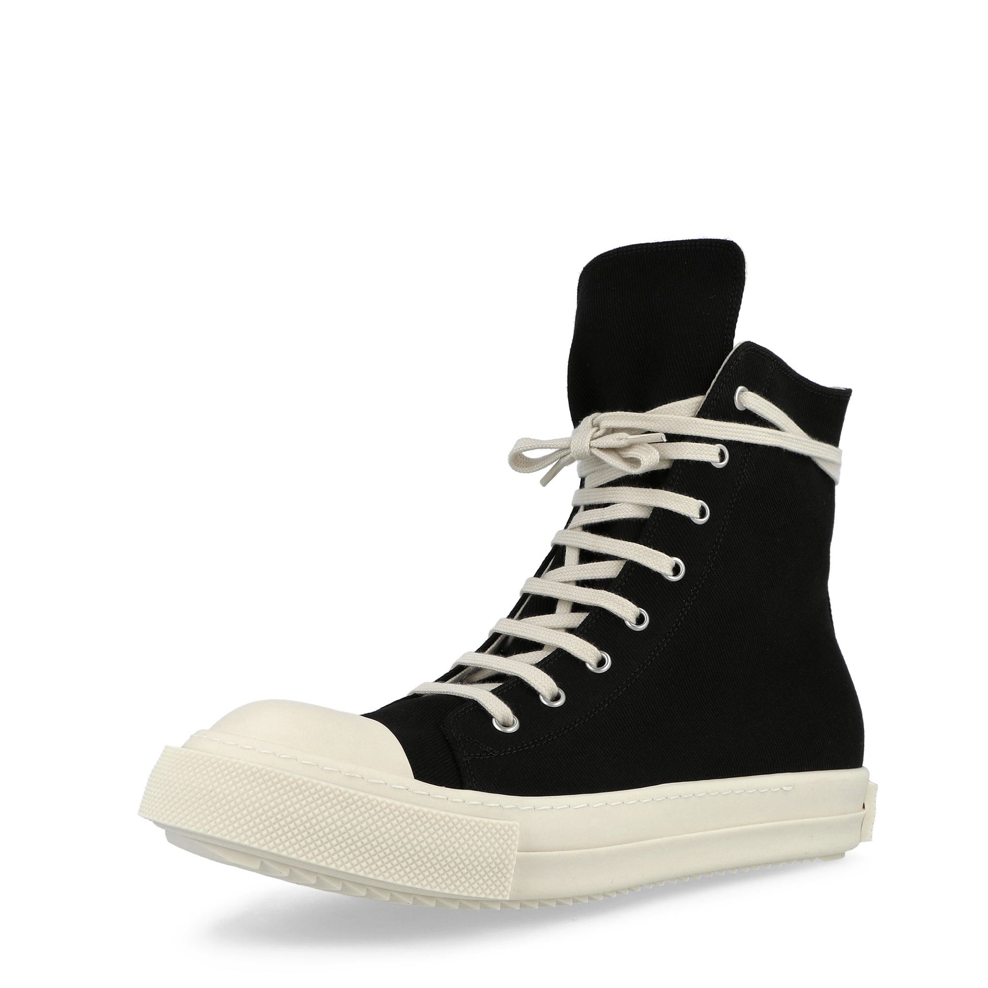 Rick Owens DRKSHDW Sneaks Black / Milk / Milk Sneaker DU01F4800 DOEH4 911 Detail View 4 | GATE