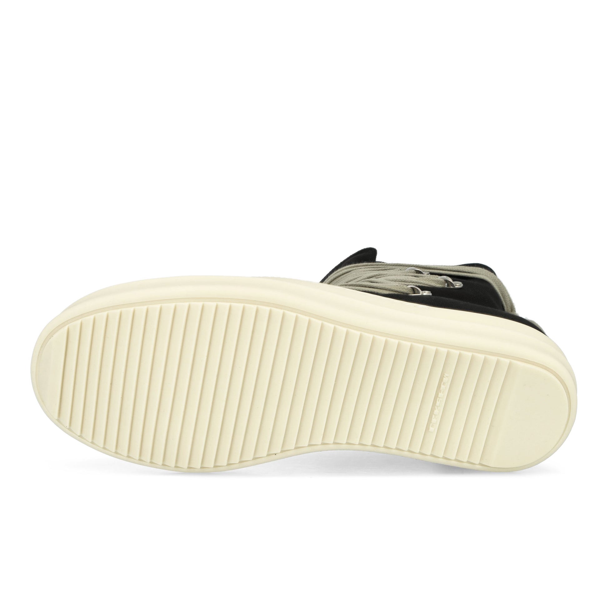 Rick Owens DRKSHDW Megalace Sneaks Black / Milk / Milk Sneaker DU01F4809 DOW1 911 Detail View 6 | GATE