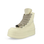 Rick Owens DRKSHDW Mega Bumper Jumbolace Sneaks Milk / Milk / Milk Sneaker Boots DU01F4850 DOW2 1111 Detail View 4 | GATE
