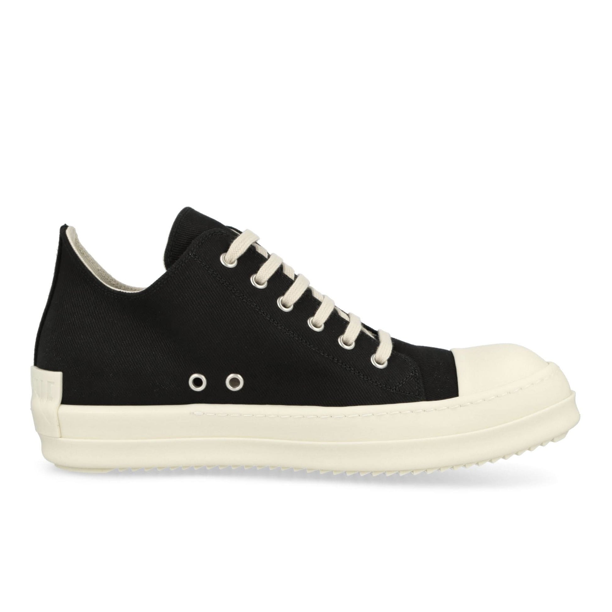 Rick Owens Low Sneaks Black Sneaker Detail view 2 | Gate
