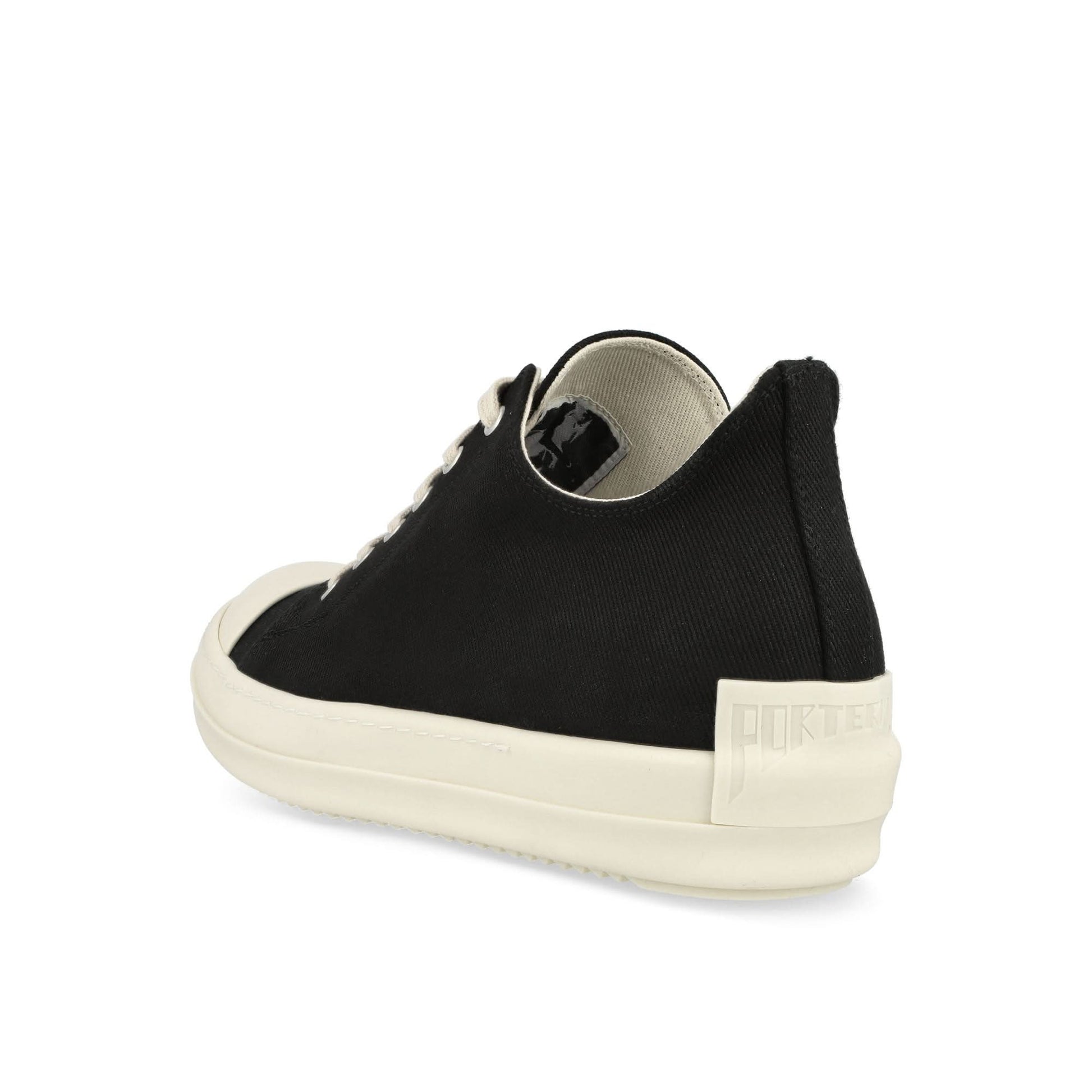 Rick Owens Low Sneaks Black Sneaker Detail view 3 | Gate