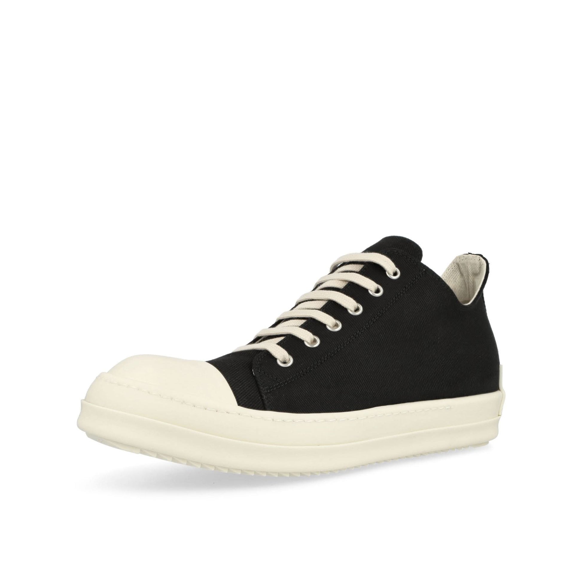Rick Owens Low Sneaks Black Sneaker Detail view 4 | Gate