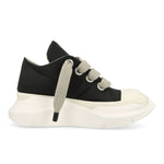 Rick Owens Jumbo Laces Abstract Low Sneak Black Sneaker Detail view 2 | Gate
