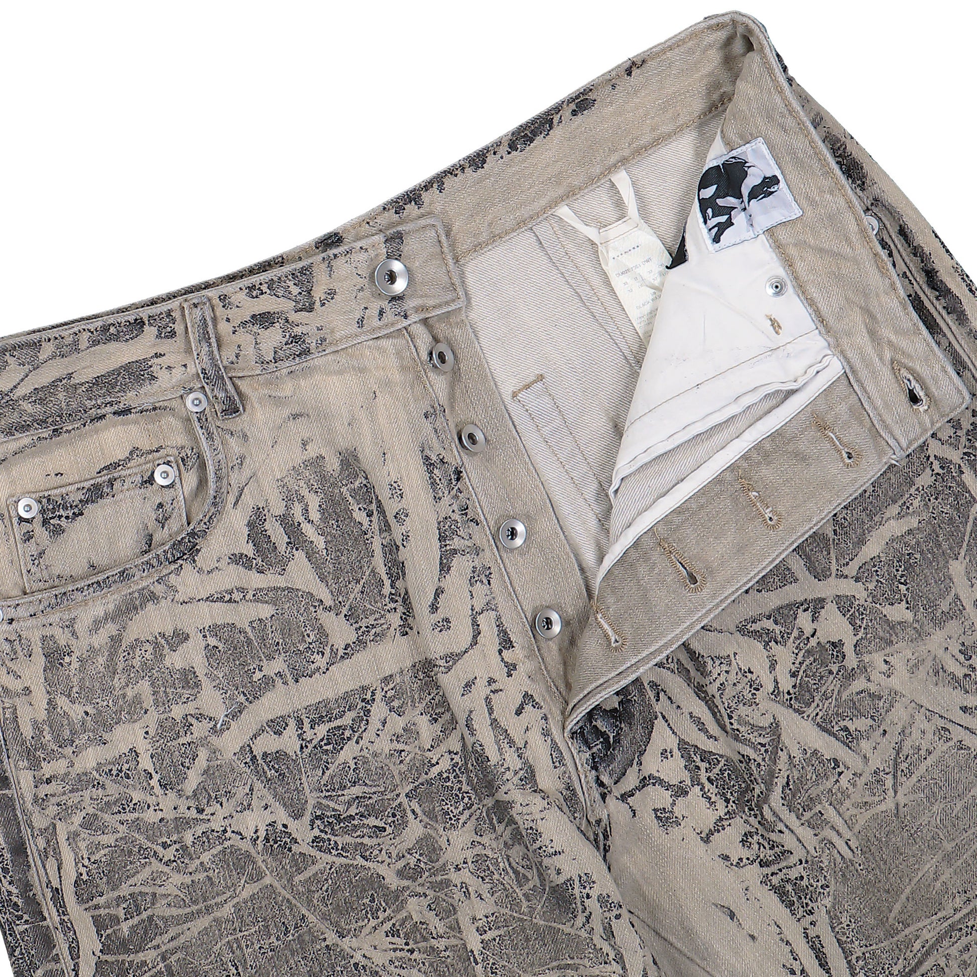 Rick Owens DRKSHDW Geth Jeans Black Washed Foil Denim Pants DU02E7351 DWF 59 Detail View 4 | GATE