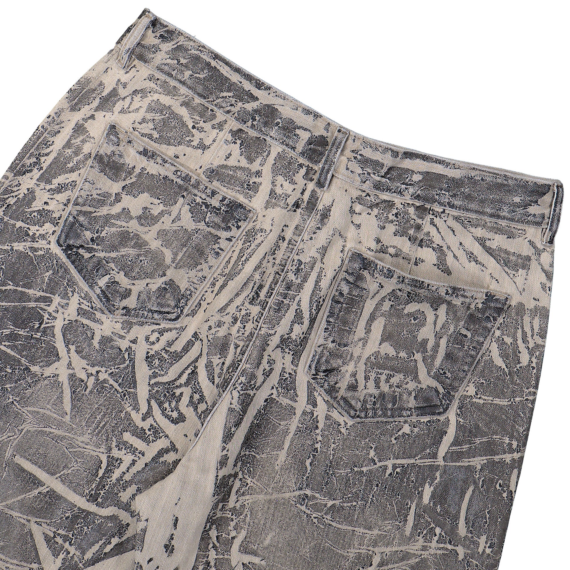 Rick Owens DRKSHDW Geth Jeans Black Washed Foil Denim Pants DU02E7351 DWF 59 Detail View 5 | GATE