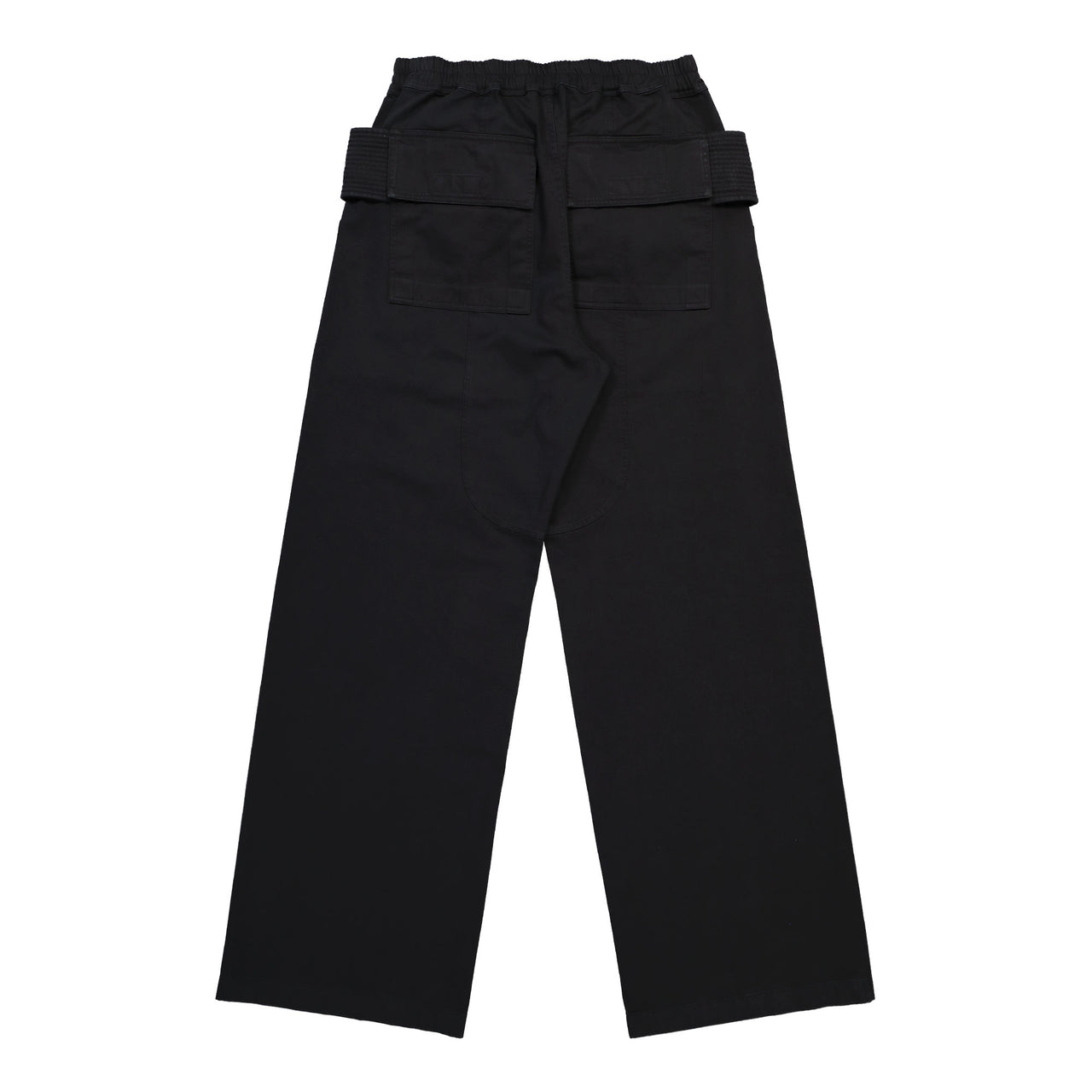 Rick Owens DRKSHDW Creatch Wide Cargo Drawstring Black Cargo Pants DU02E7394 TW 09 Detail View 1 | GATE