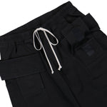 Rick Owens DRKSHDW Creatch Wide Cargo Drawstring Black Cargo Pants DU02E7394 TW 09 Detail View 4 | GATE