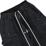 Rick Owens DRKSHDW Double Cargo Jumbo Belas Black Wax Denim Pants DU02E7398 BW 99X Detail View 4 | GATE