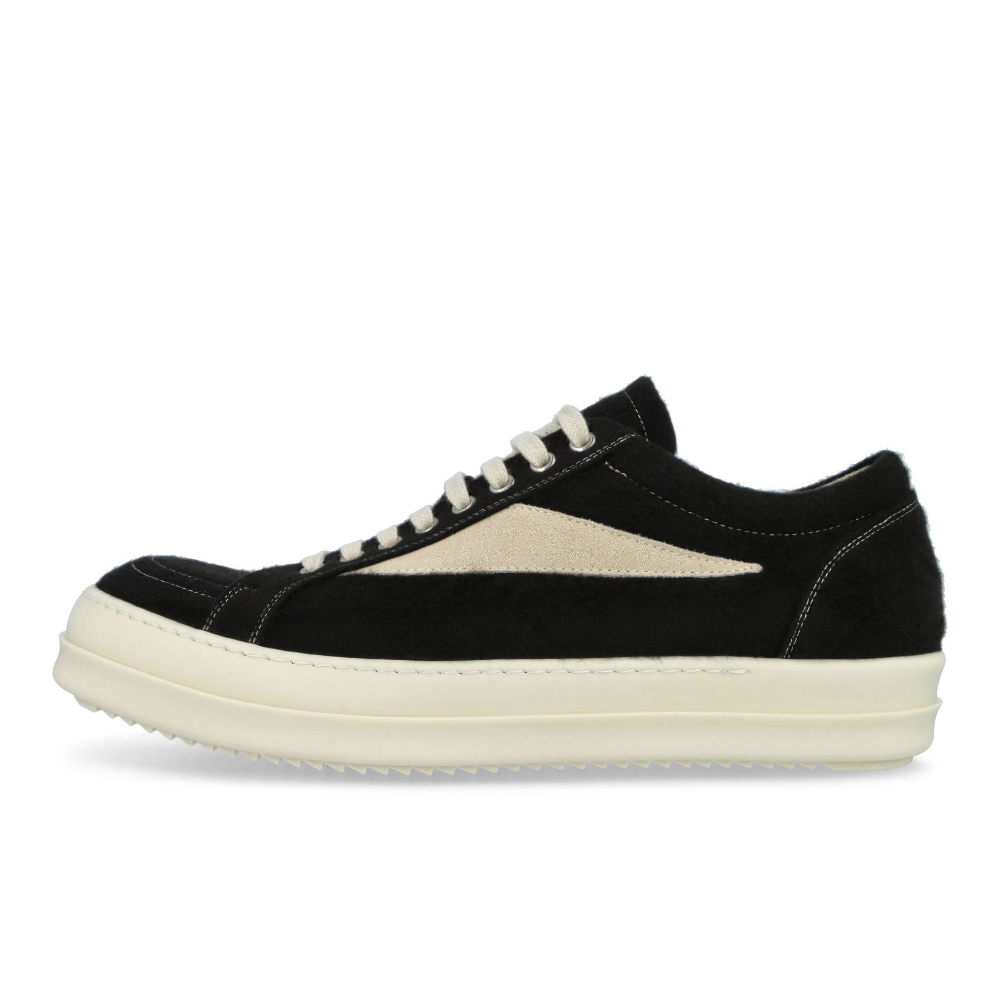Rick Owens DRKSHDW Vintage Sneaks Black / Milk / Milk Sneaker DU02E7803 BMOLVS 911 Detail View 1 | GATE