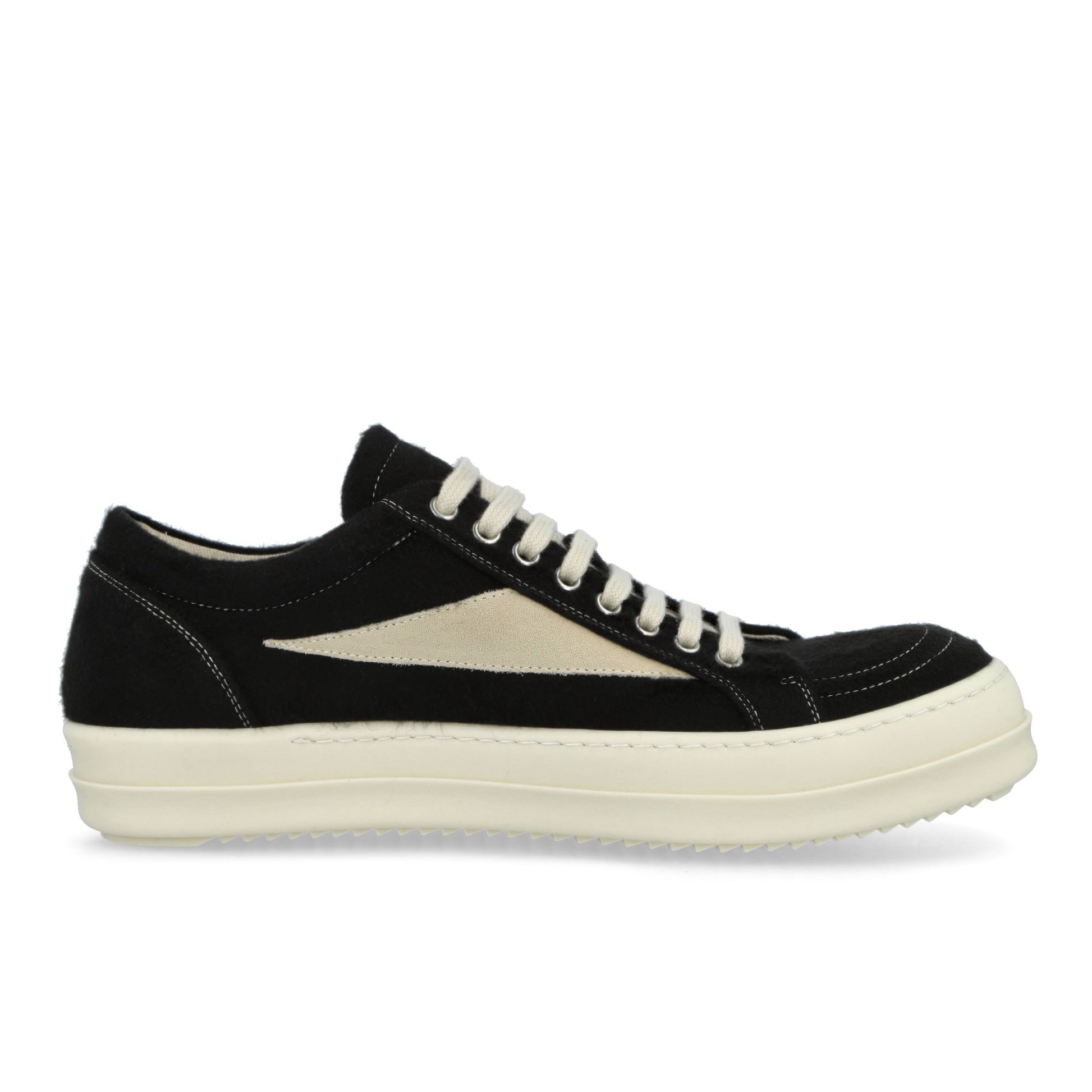Rick Owens DRKSHDW Vintage Sneaks Black / Milk / Milk Sneaker DU02E7803 BMOLVS 911 Detail View 2 | GATE