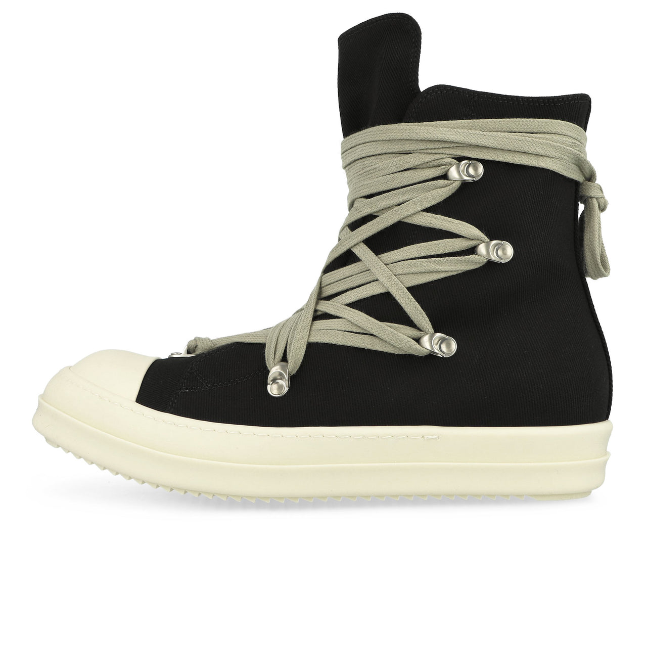 Rick Owens Megalace Sneaks  Black Boots DU02E7809 DOW1 911 / Black Detail View 1 | GATE
