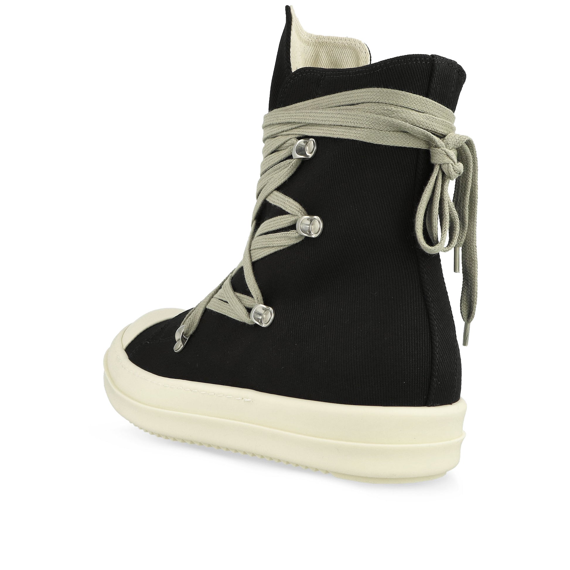 Rick Owens Megalace Sneaks  Black Boots DU02E7809 DOW1 911 / Black Detail View 3 | GATE
