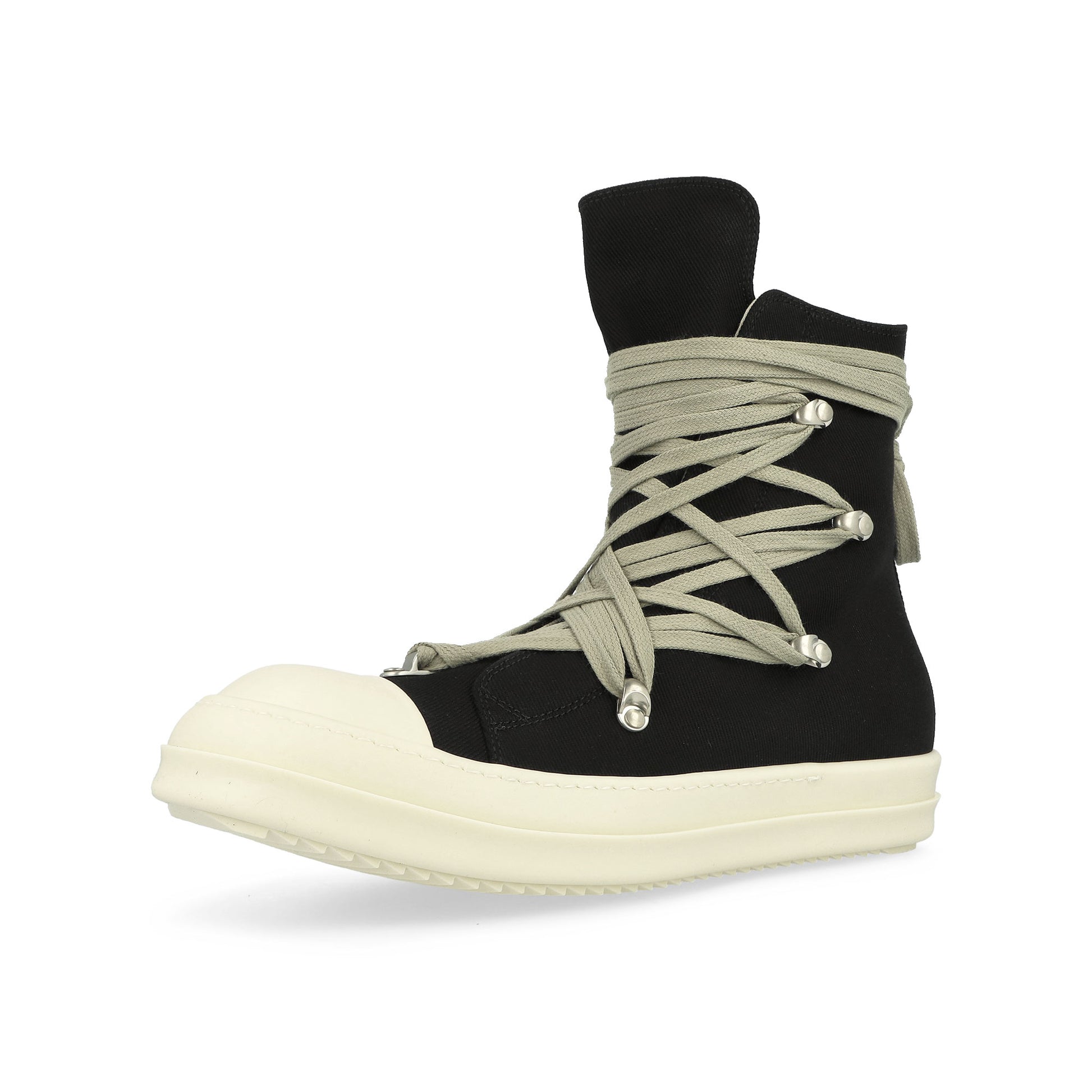 Rick Owens Megalace Sneaks  Black Boots DU02E7809 DOW1 911 / Black Detail View 4 | GATE

