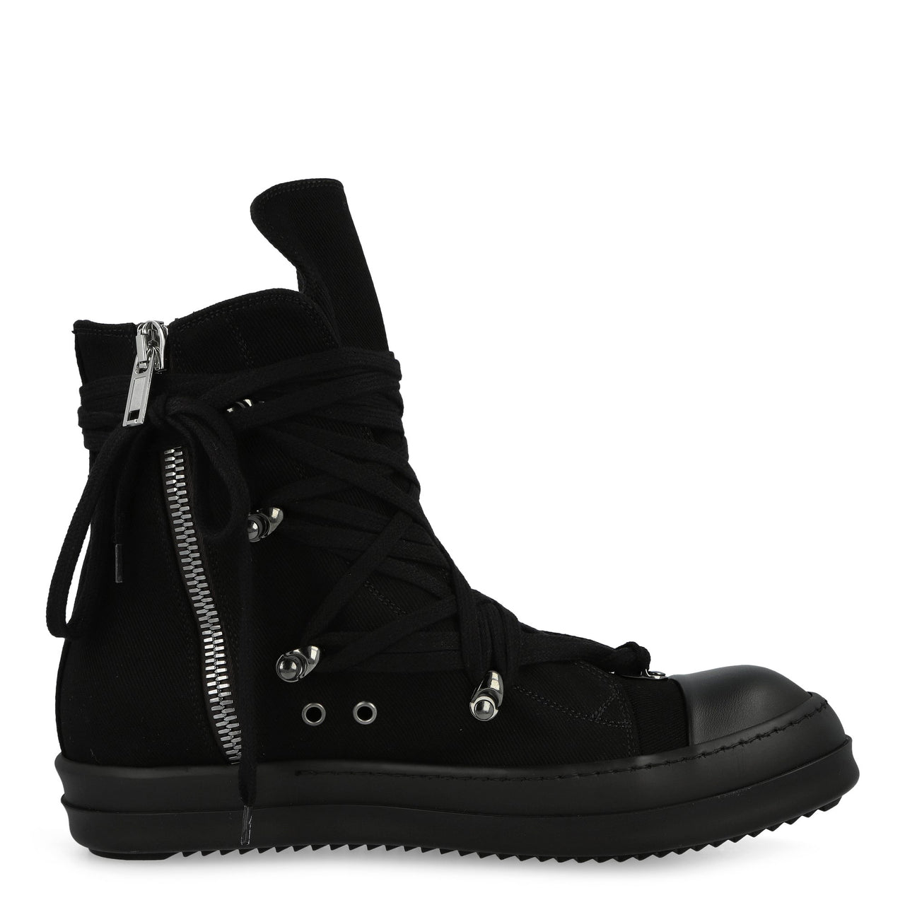 Rick Owens DRKSHDW Megalace Sneaks Black / Black / Black Sneaker DU02E7809 DOW1 999 Detail View 1 | GATE