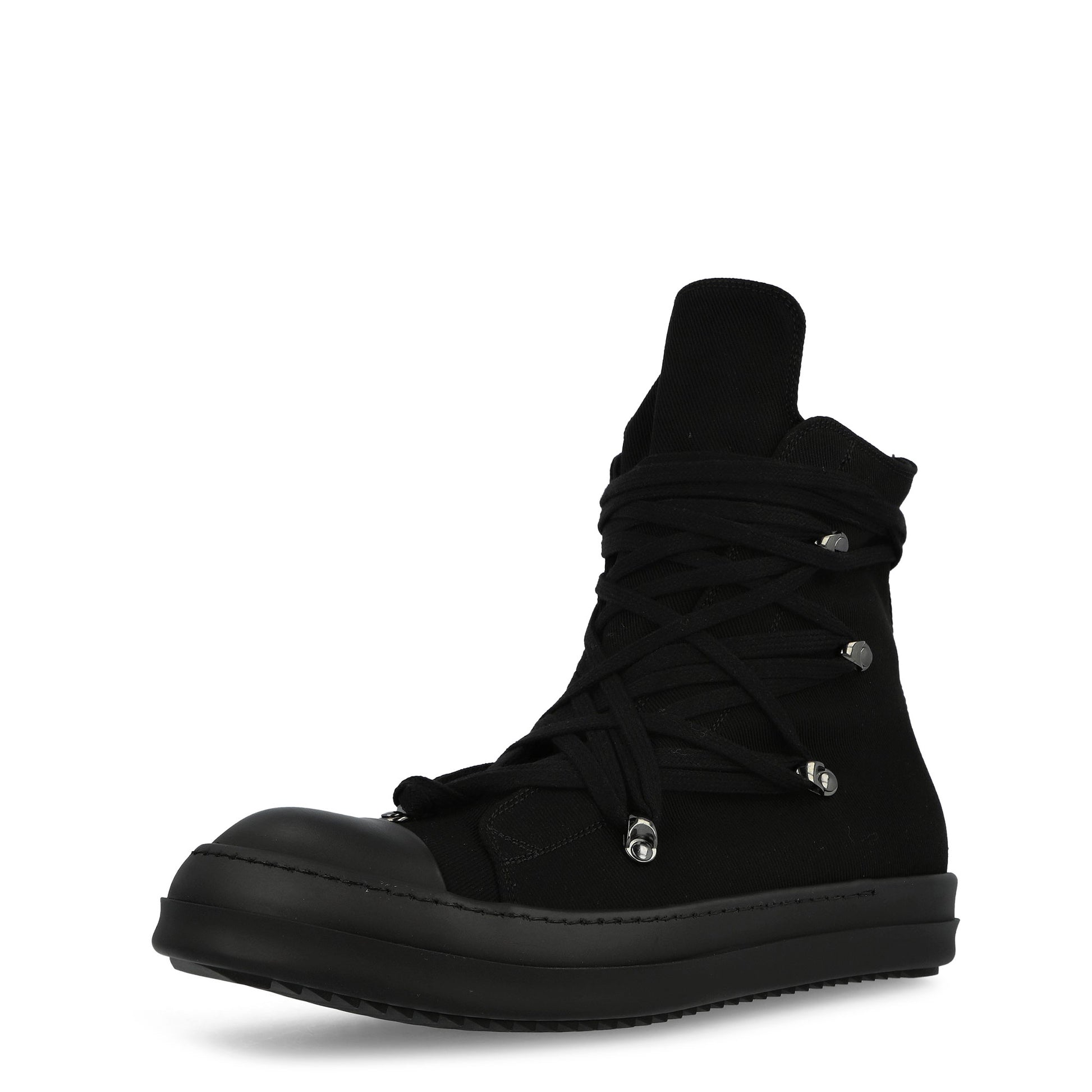 Rick Owens DRKSHDW Megalace Sneaks Black / Black / Black Sneaker DU02E7809 DOW1 999 Detail View 4 | GATE