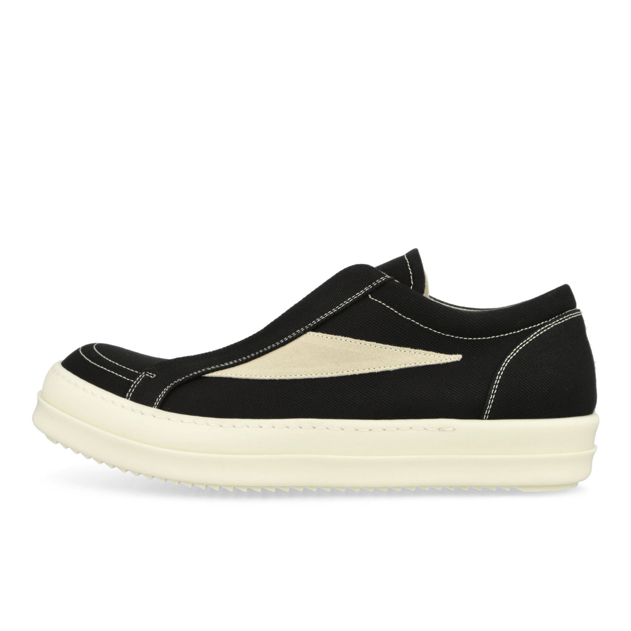 Rick Owens Laceless Vintage Sneaks Black Sneaker DU02E7811 DOLVS 911 / Black Detail View 1 | GATE
