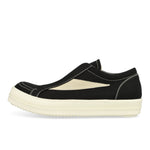 Rick Owens Laceless Vintage Sneaks Black Sneaker DU02E7811 DOLVS 911 / Black Detail View 1 | GATE
