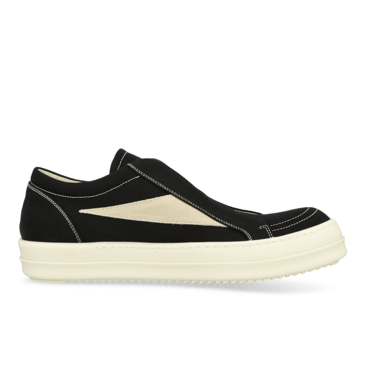 Rick Owens Laceless Vintage Sneaks Black Sneaker DU02E7811 DOLVS 911 / Black Detail View 1 | GATE
