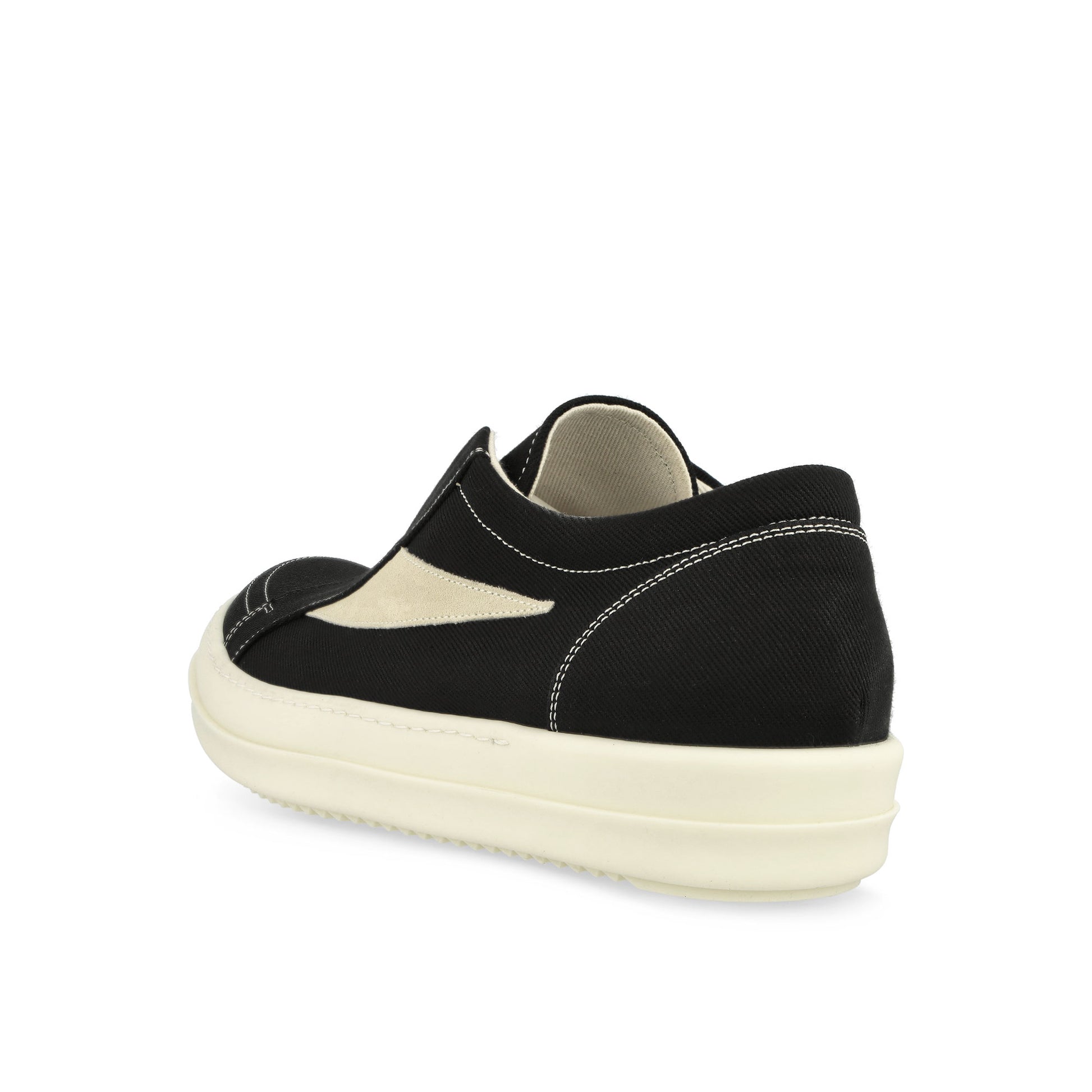 Rick Owens Laceless Vintage Sneaks Black Sneaker DU02E7811 DOLVS 911 / Black Detail View 3 | GATE
