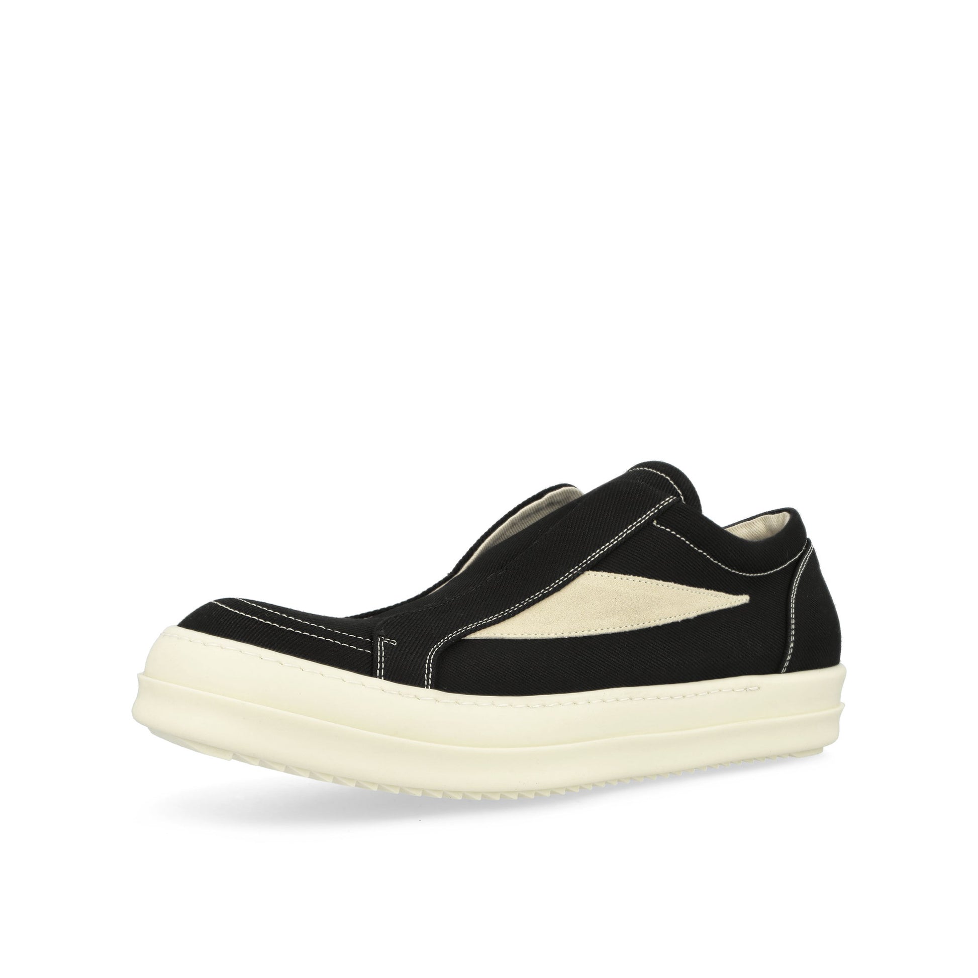 Rick Owens Laceless Vintage Sneaks Black Sneaker DU02E7811 DOLVS 911 / Black Detail View 4 | GATE
