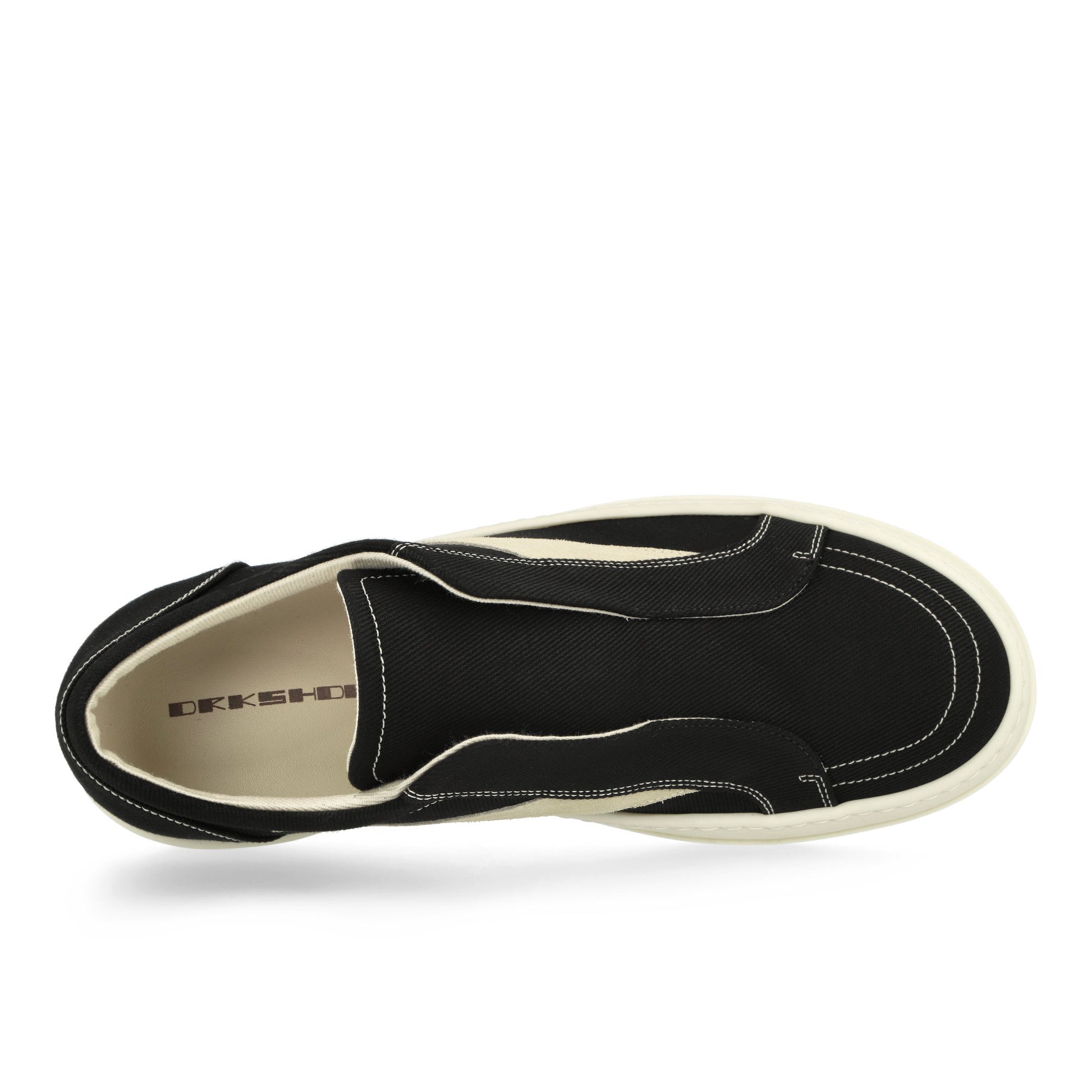 Rick Owens Laceless Vintage Sneaks Black Sneaker DU02E7811 DOLVS 911 / Black Detail View 5 | GATE
