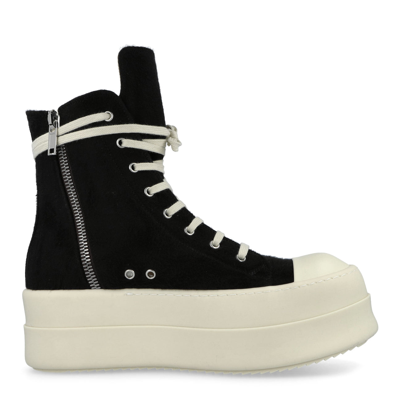 Rick Owens DRKSHDW Double Bumper Sneaks Black / Milk / Milk Sneaker DU02E7831 BMO 911 Detail View 1 | GATE