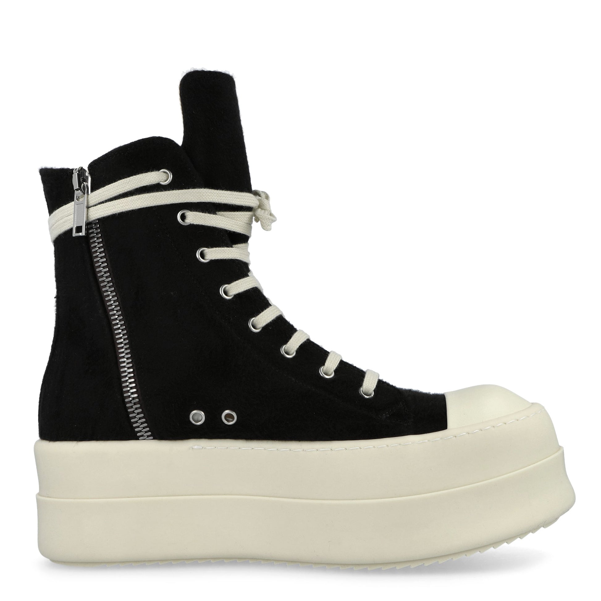 Rick Owens DRKSHDW Double Bumper Sneaks Black / Milk / Milk Sneaker DU02E7831 BMO 911 Detail View 2 | GATE