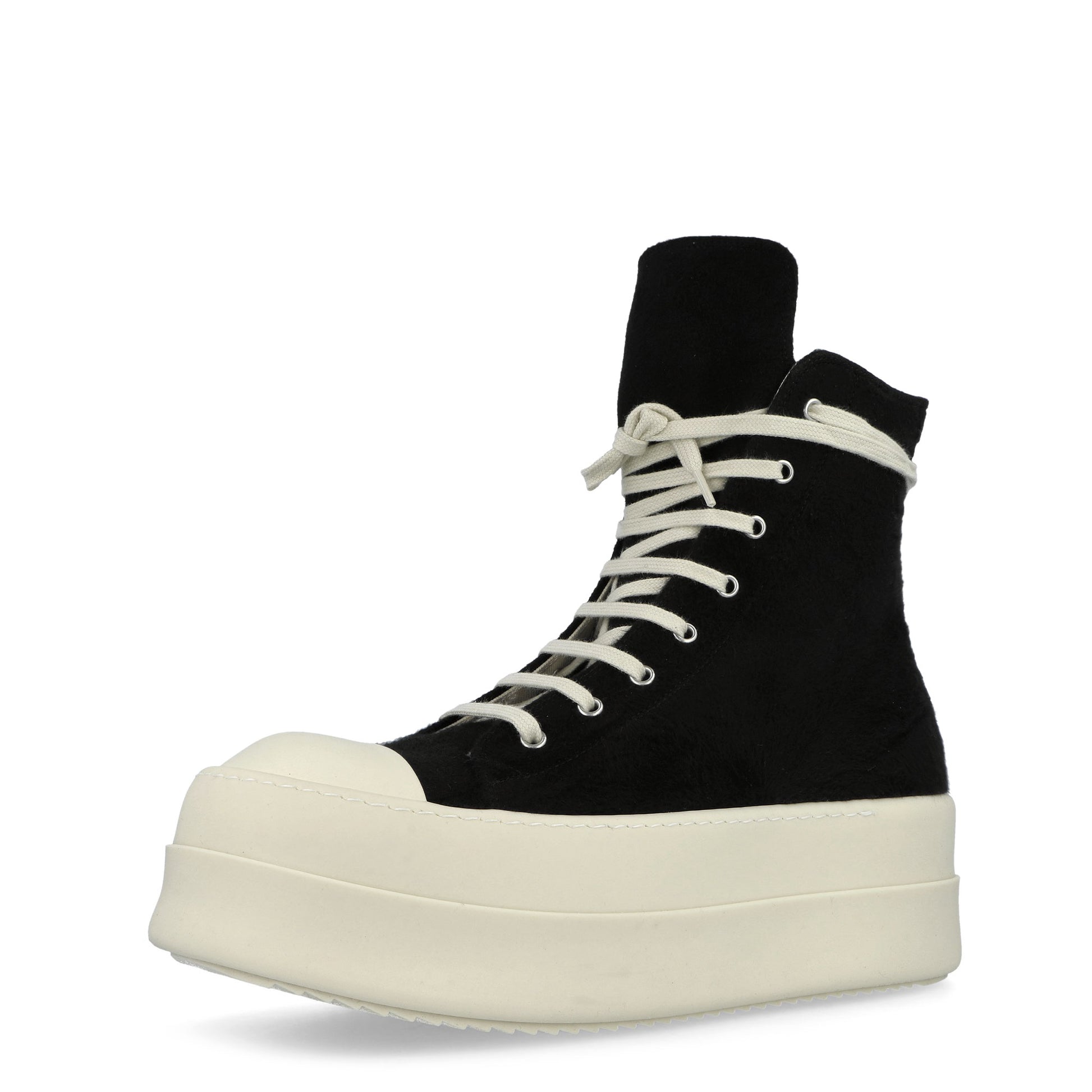 Rick Owens DRKSHDW Double Bumper Sneaks Black / Milk / Milk Sneaker DU02E7831 BMO 911 Detail View 4 | GATE