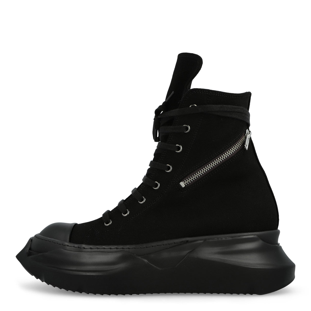 Rick Owens DRKSHDW Cargo Abstract Sneaks All Black Sneaker DU02E7841 DO 09ALL Detail View 1 | GATE