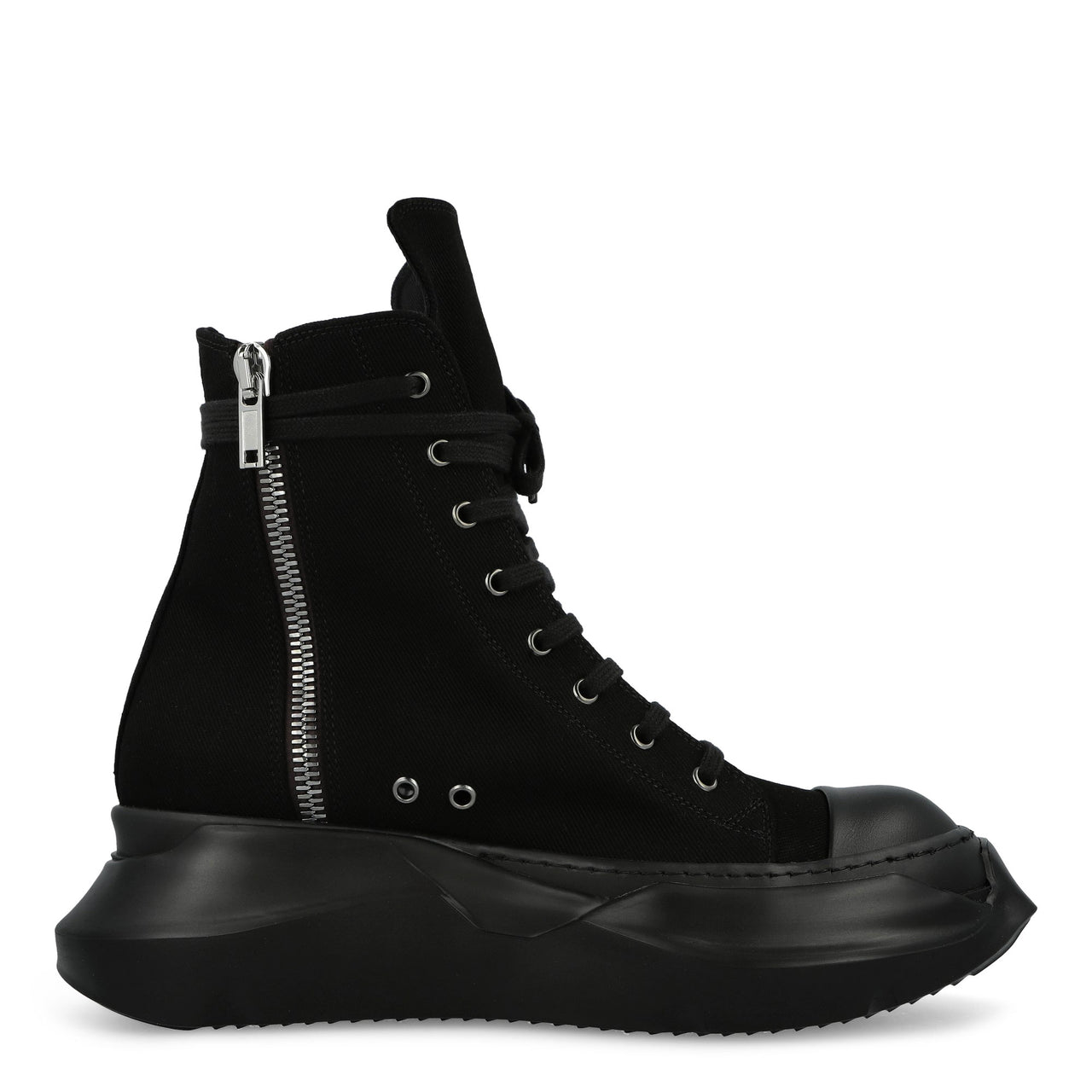 Rick Owens DRKSHDW Cargo Abstract Sneaks All Black Sneaker DU02E7841 DO 09ALL Detail View 1 | GATE