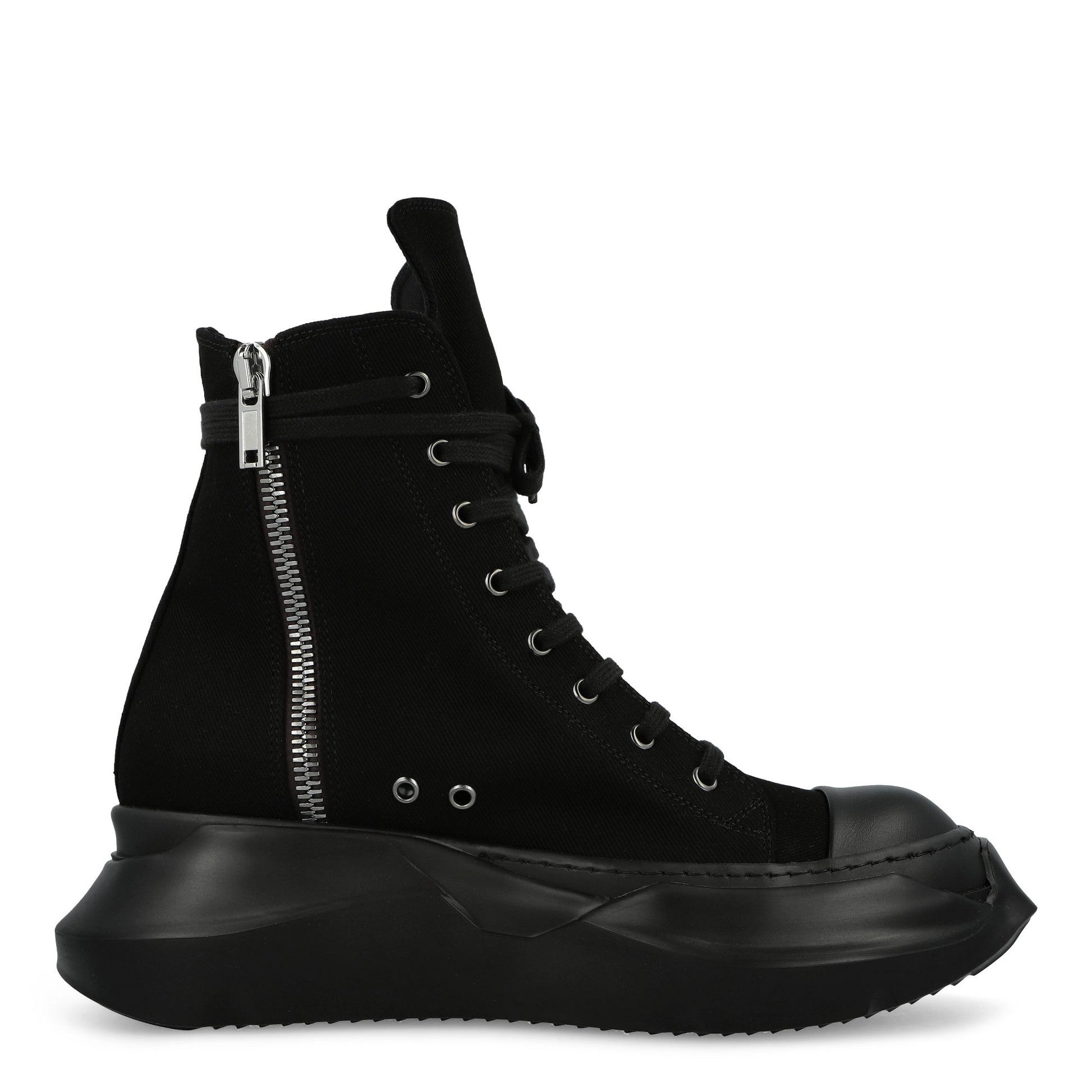 Rick Owens DRKSHDW Cargo Abstract Sneaks All Black Sneaker DU02E7841 DO 09ALL Detail View 2 | GATE