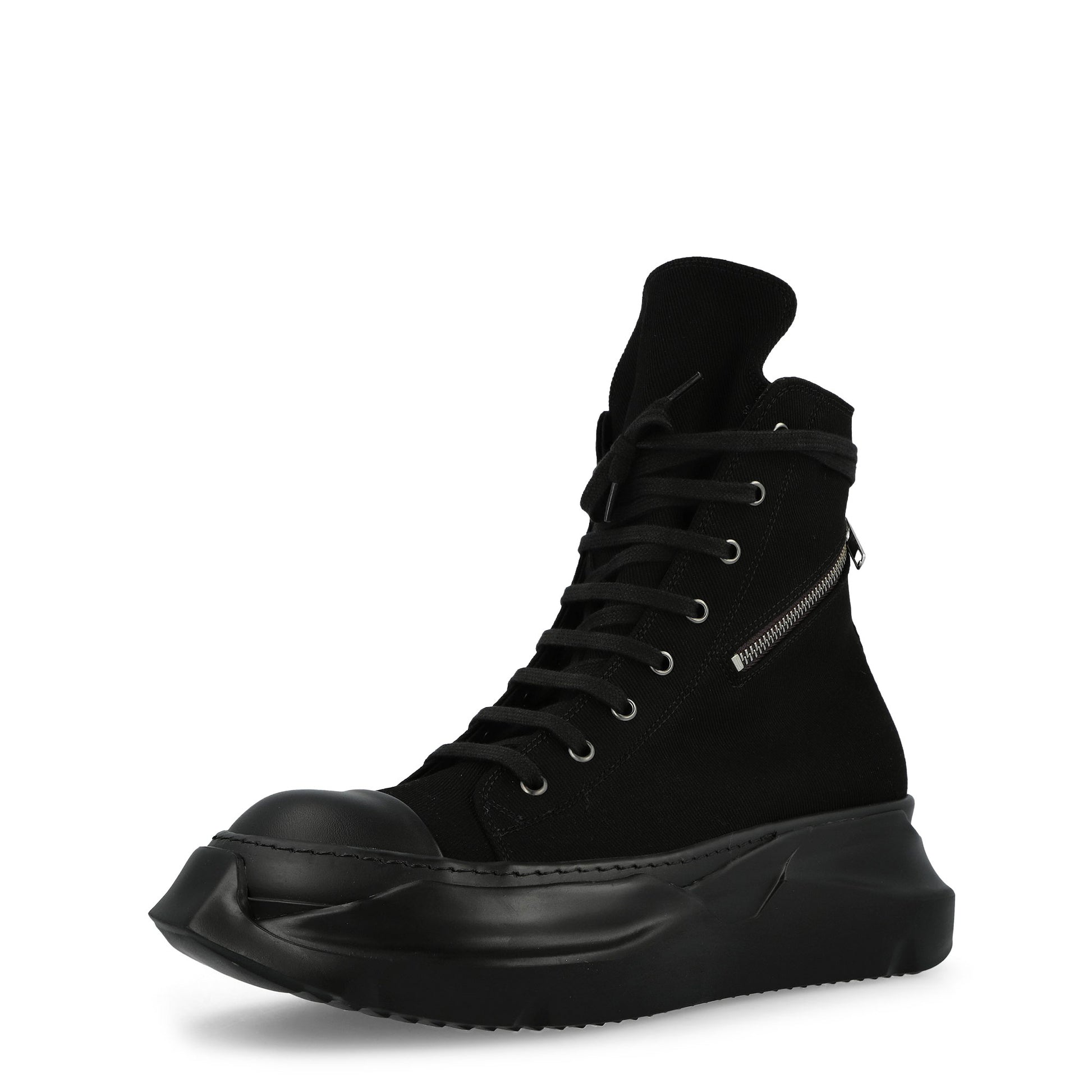 Rick Owens DRKSHDW Cargo Abstract Sneaks All Black Sneaker DU02E7841 DO 09ALL Detail View 4 | GATE