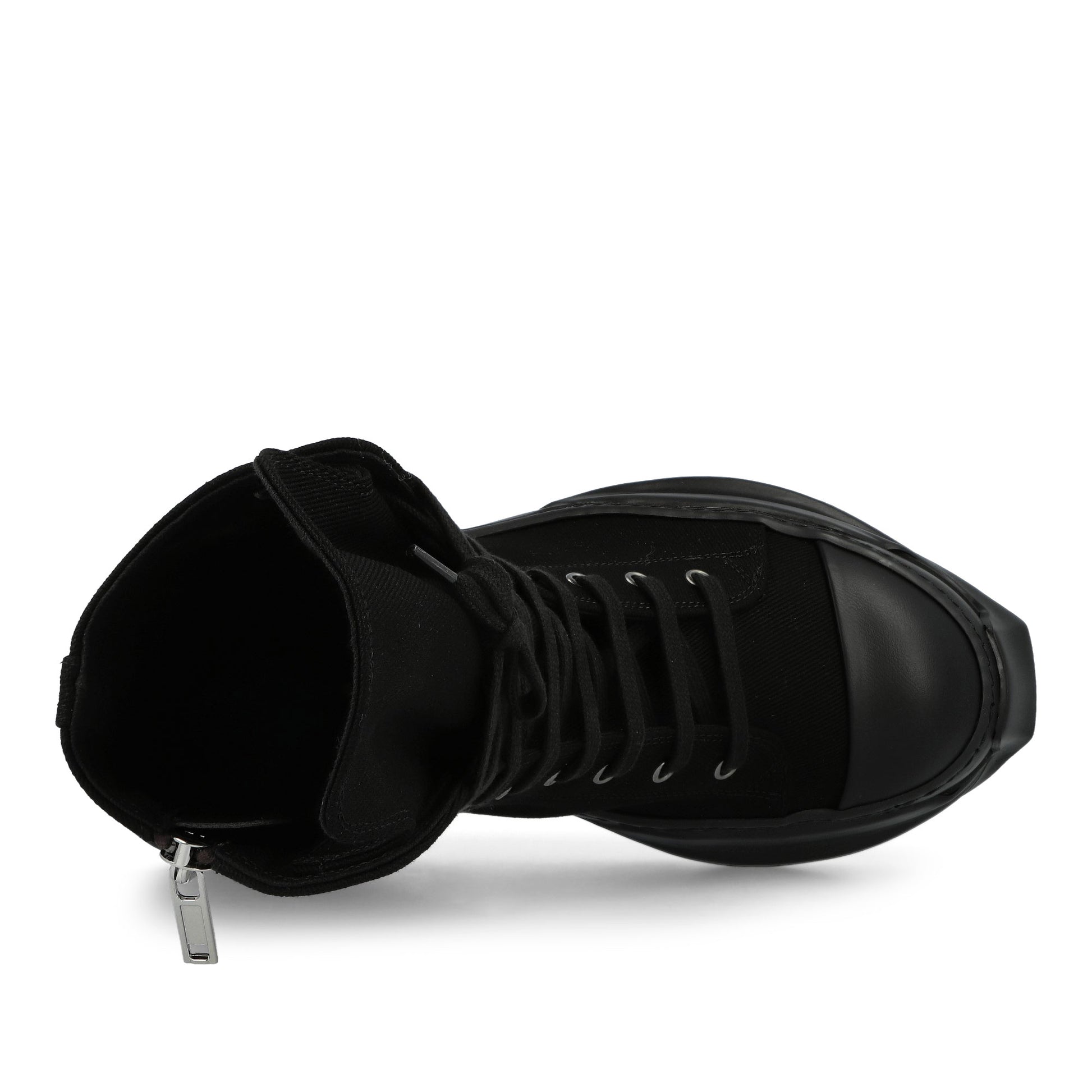 Rick Owens DRKSHDW Cargo Abstract Sneaks All Black Sneaker DU02E7841 DO 09ALL Detail View 5 | GATE